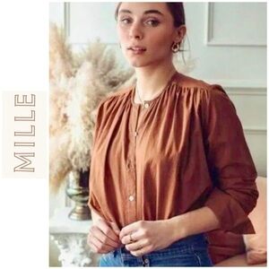 Mille Florian Organic Cotton Brown Top XL